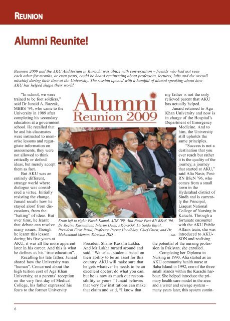 Summer 2010, Vol. 3, Issue 1 - Aga Khan University