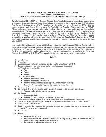 Normatividad para la titulaciÃ³n - suaed - UNAM