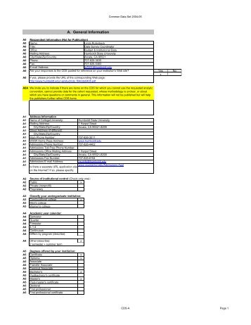 HSU Common Data Set 2004-2005 - Humboldt State University