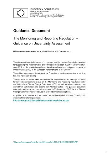 Guidance on Uncertainty Assessment - European Commission ...
