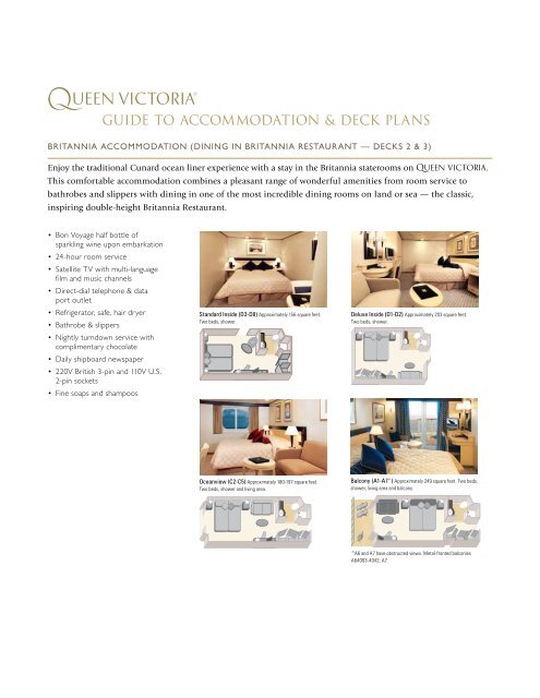 guide to accommodation & deck plans - Official Cunard Line ...