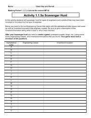 Activity 1.1.5a Scavenger Hunt