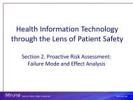 Health Information Technology through the Lens of Patient Safety