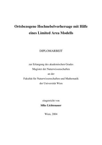 Diplomarbeit - Institut fÃ¼r Meteorologie und Geophysik - UniversitÃ¤t ...