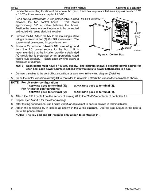 INSTALLATION MANUAL - Carefree of Colorado