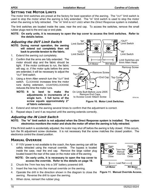 INSTALLATION MANUAL - Carefree of Colorado