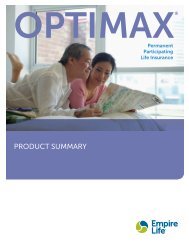 Optimax Product Summary (E-0098) - Empire Life