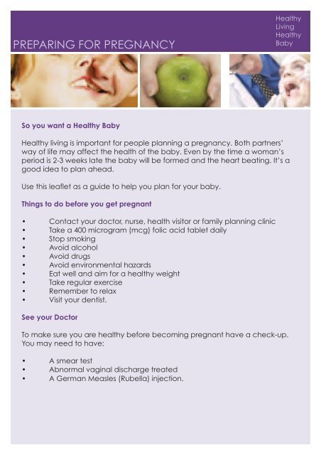 Preparing for pregnancy (pdf) - Belfast Health and Social Care Trust