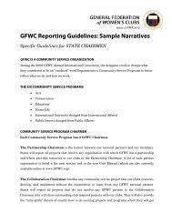 GFWC Reporting Guidelines: Sample Narratives