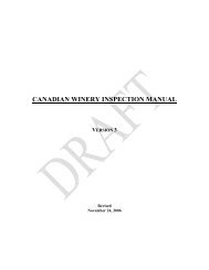 canadian winery inspection manual - Agriculture et Agroalimentaire ...