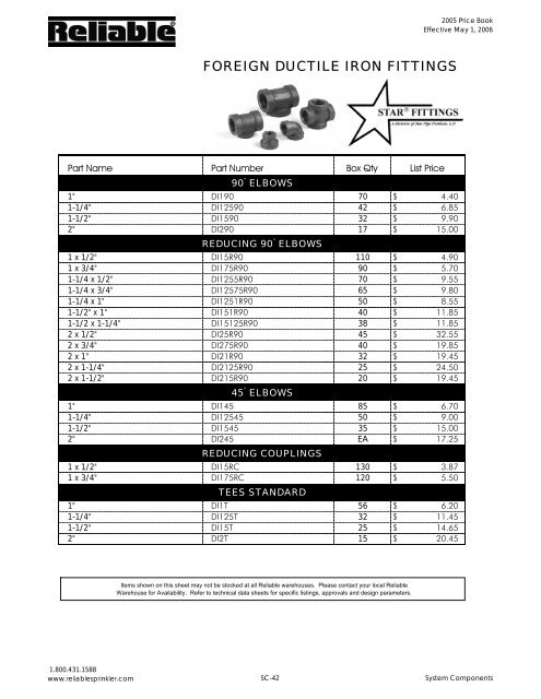 Rev. System Components Effective 5-1-2006