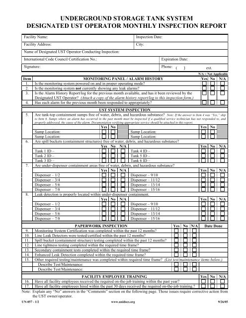 Printable Monthly Ust Inspection Form Form Resume Exa - vrogue.co