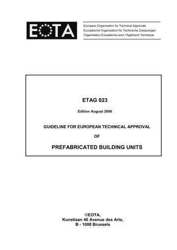 ETAG 023 PREFABRICATED BUILDING UNITS