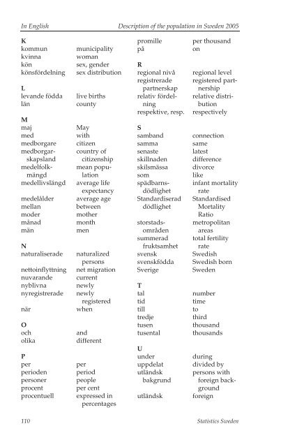 Beskrivning av Sveriges befolkning 2005 - Statistiska centralbyrÃ¥n