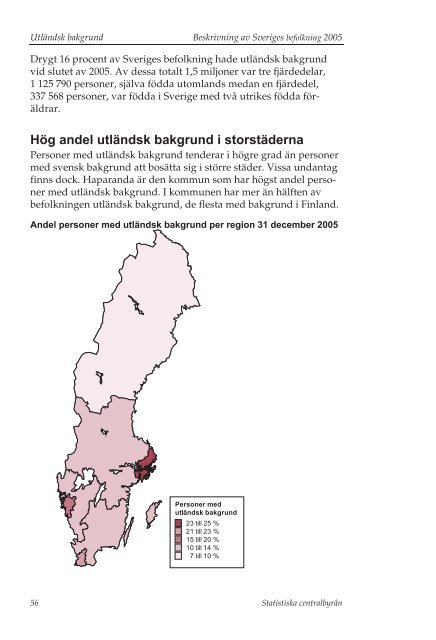 Beskrivning av Sveriges befolkning 2005 - Statistiska centralbyrÃ¥n