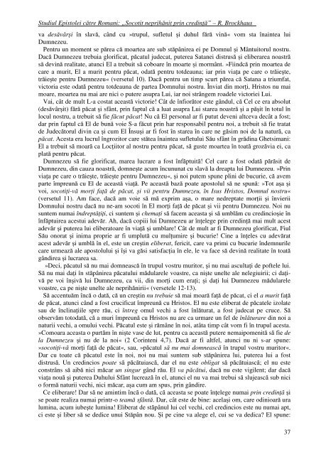 Studiul Epistolei cÄtre Romani: âSocotit ... - mesagerul crestin