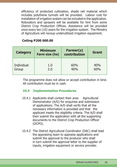 guidelines were reviewed - Ministry of Agriculture