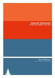 Financial Statements 2011 - Royal Holloway, University of London