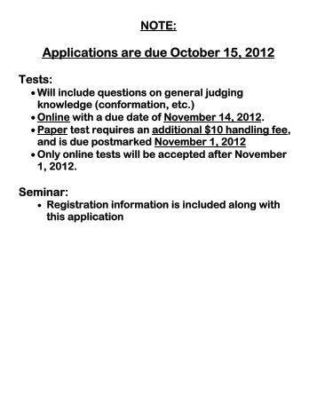 Applications are due October 15, 2012 Tests - Indiana 4-H - Purdue ...