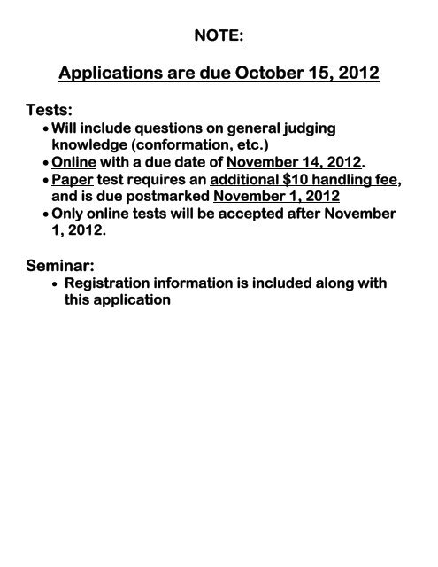 Applications are due October 15, 2012 Tests - Indiana 4-H - Purdue ...