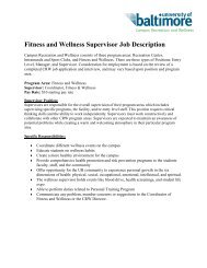 Fitness and Wellness Supervisor Job Description