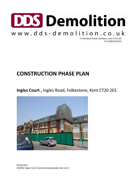 CONSTRUCTION PHASE PLAN - Shepway District Council