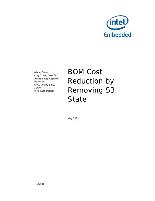 BOM Cost Reduction by Removing S3 State white paper