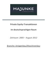 Private Equity-Transaktionen im deutschsprachigen Raum Zeitraum ...