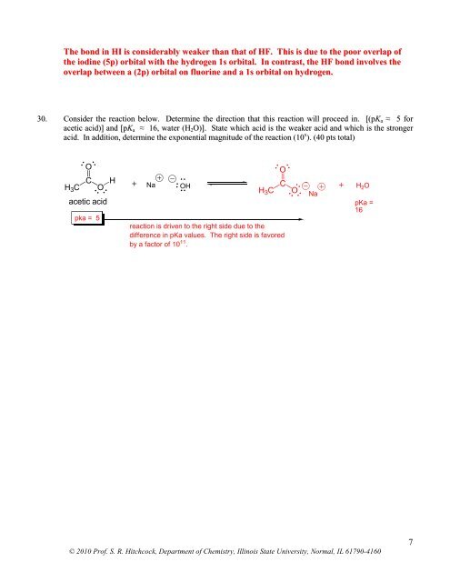 CHE 230 Exam 1 _Fall 2010 - Department of Chemistry - Illinois ...