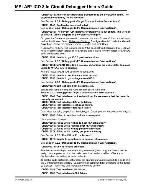 MPLAB ICD 3 In-Circuit Debugger User's Guide