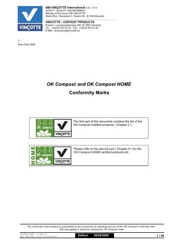 OK Compost OK Compost HOME and Conformity Marks - VinÃ§otte