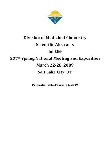 24_MEDI Abstracts S 2009 - ACS Division of Medicinal Chemistry ...