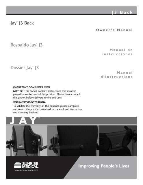 Jay® J3 Back Respaldo Jay® J3 Dossier Jay® J3