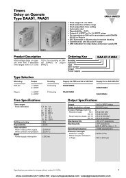 Delay on Operate Type DAA01, PAA01 Timers - Carlo Gavazzi