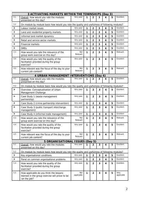 Post-Course Evaluation Form - NDP
