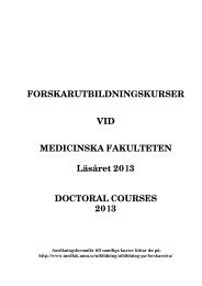 Fo U kurskatalog 1995--1996 - Medicinsk fakultet - UmeÃ¥ universitet