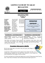 2012 June Bulletin - Lions Clubs New Zealand