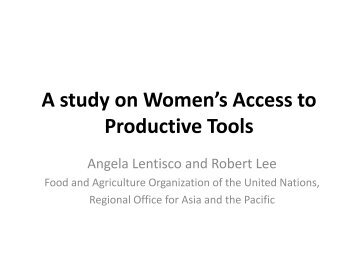 Angela Lentisco - GENDER IN AQUACULTURE AND FISHERIES