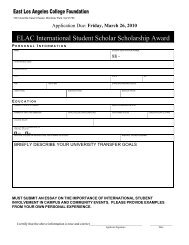 ELAC International Student Scholar Scholarship Award - East Los ...