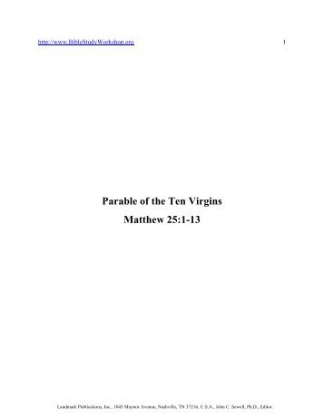 Parable of the Ten Virgins - Bible Study Workshop