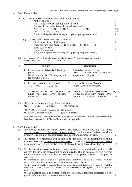 New Way Chem Book 4 Public Exam Questions Solution New Way Chem Book 4 Public Exam Questions Solution