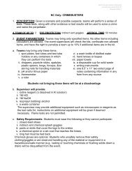 2013 Crimebusters Rules - North Carolina Science Olympiad