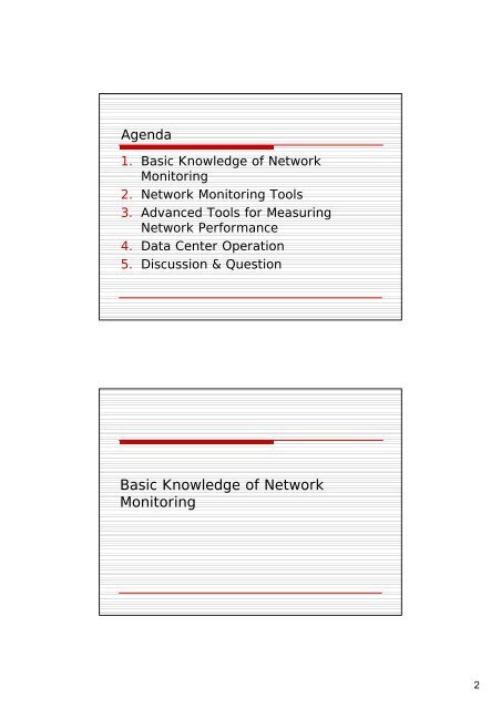 Network Monitoring and Data Center Operation - SOI-Asia