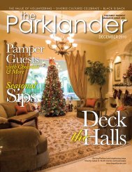 Pamper Guests - The Parklander Magazine