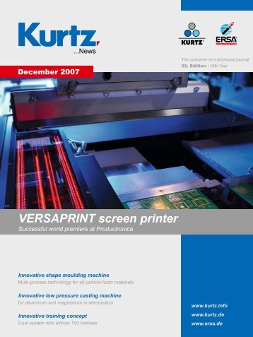 VERSAPRINT screen printer - the kurtz ersa Corporation