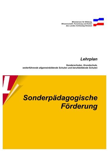 Sonderpädagogische Förderung - Lehrpläne des Landes Schleswig ...
