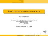 Network packet manipulation with Scapy - SecDev.org