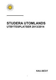 Utbytesplatser 2013/2014 - Karlstads universitet