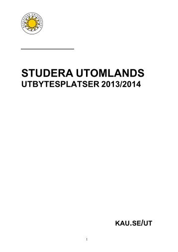 Utbytesplatser 2013/2014 - Karlstads universitet