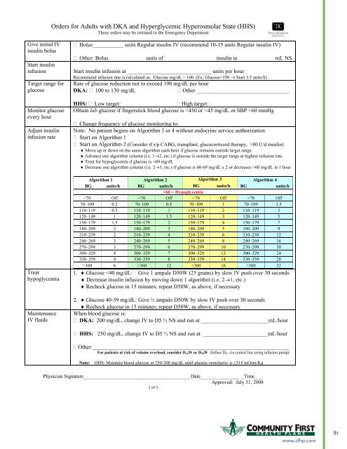 9.16 Orders for Adults with DKA and Hyperglycemic Hyperosmolar ...